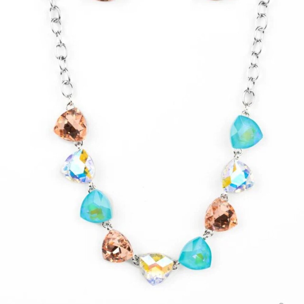 Paparazzi Dreamy Drama Orange Necklace & Earrings Set